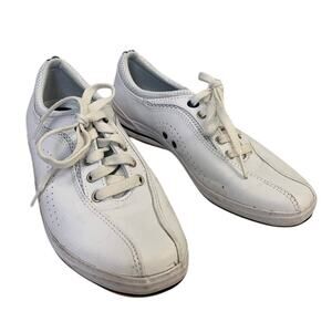 Keds US Womens Size 7.5 Faux Leather Arch Support White Keds Tennis Shoes